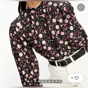 Floral Black and Pink Women's Top
